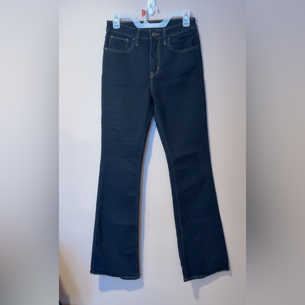 Levi 725 High Rise Bootcut Dark Jeans size 27